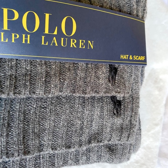 NWT Polo Ralph Lauren Men’s Wool Blend Beanie & Scarf Set - Picture 3 of 3